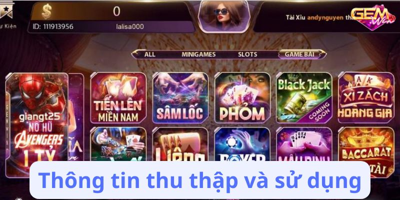chinh sach bao mat 2 Thông tin thu thập và sử dụng